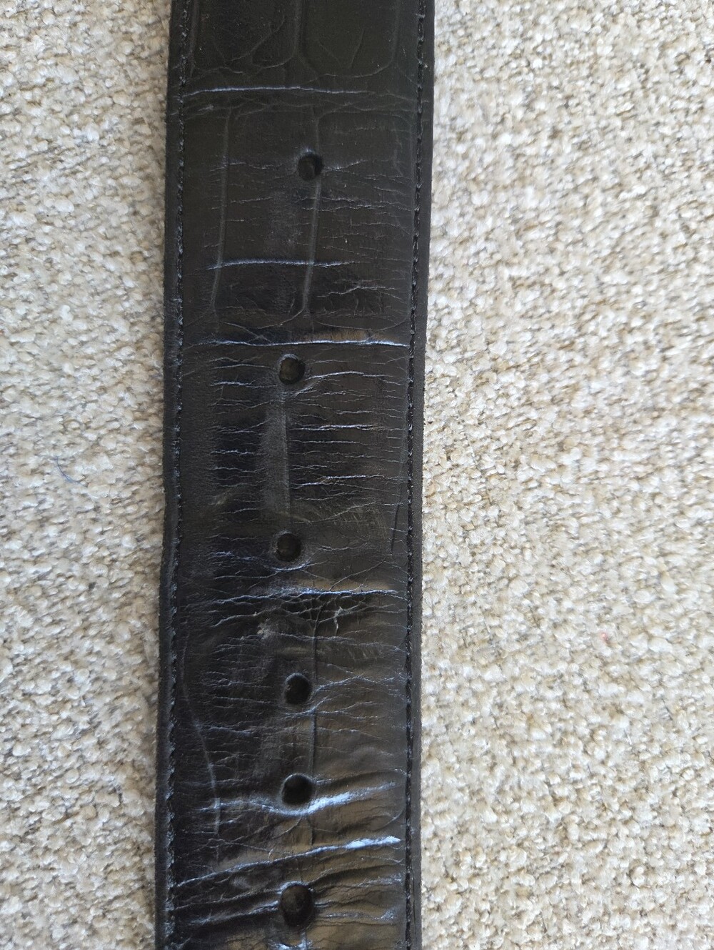 ​Vintage Hartnell Black Alligator Grain Sunflower Belt M - Picture 9 of 12
